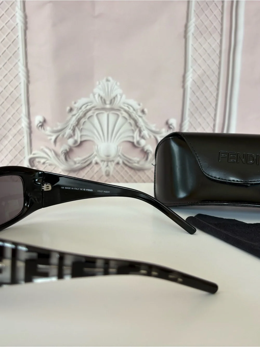 Fendi Black Women's Sunglasses with Dark Smoke Lenses