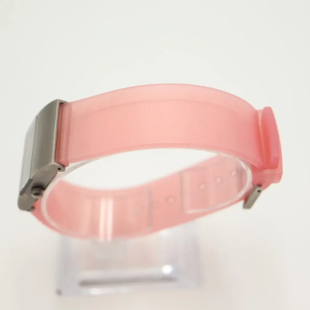 Boccia Titanium Swiss Womens Rectangle 23mm Watch Translucent Pink w New Battery