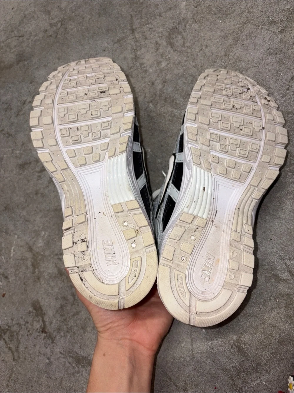 Nike White and Black Mesh Athletic Sneakers