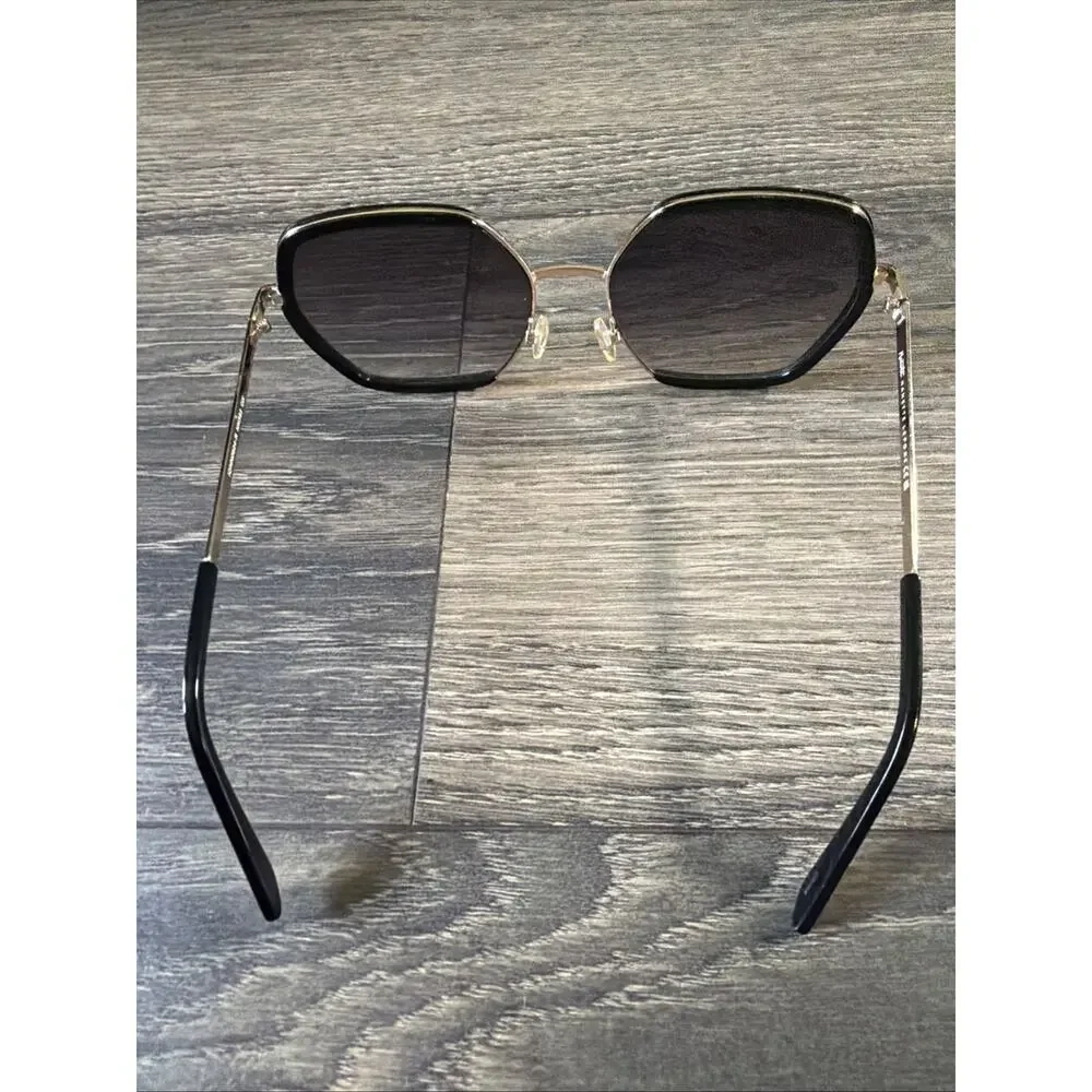 Nanette Lepore NN382 Geometric Sunglasses Black Gold Gradient UV400 Chic