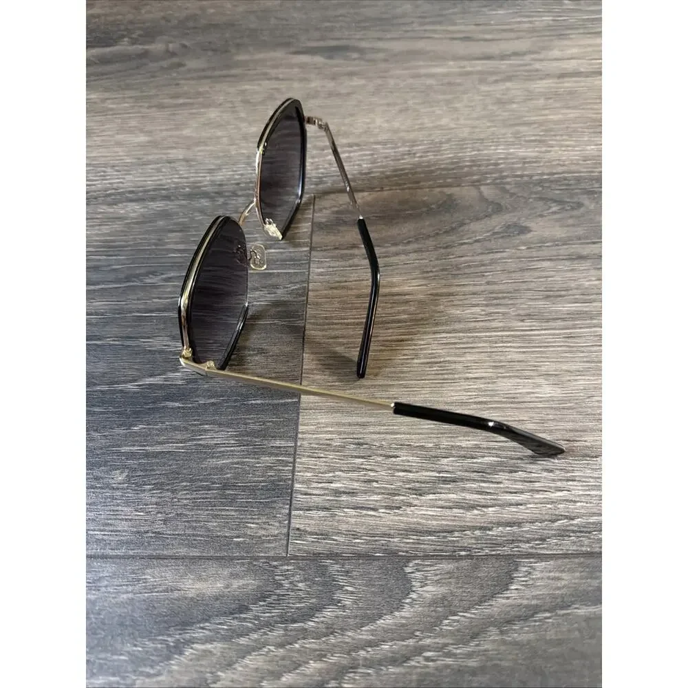 Nanette Lepore NN382 Geometric Sunglasses Black Gold Gradient UV400 Chic