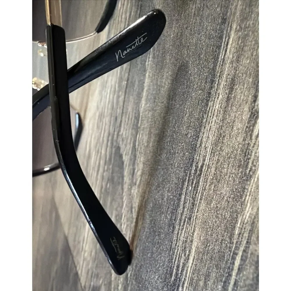 Nanette Lepore NN382 Geometric Sunglasses Black Gold Gradient UV400 Chic