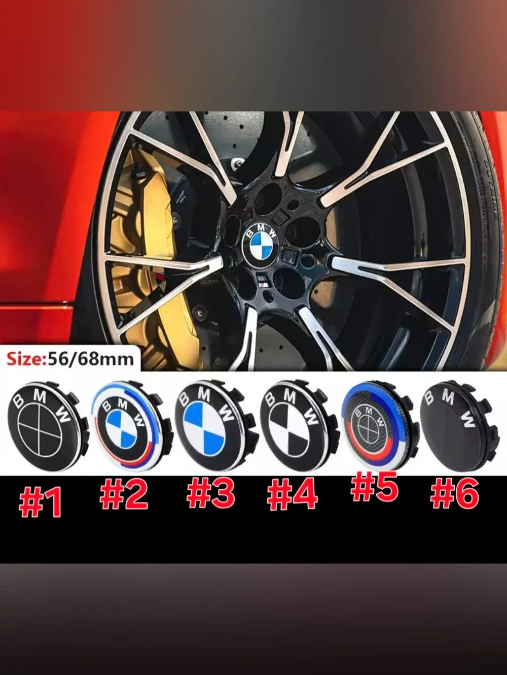 4 BMW 56mm Or 68 Floating Wheel Rim Center Caps - See All 6 Colors