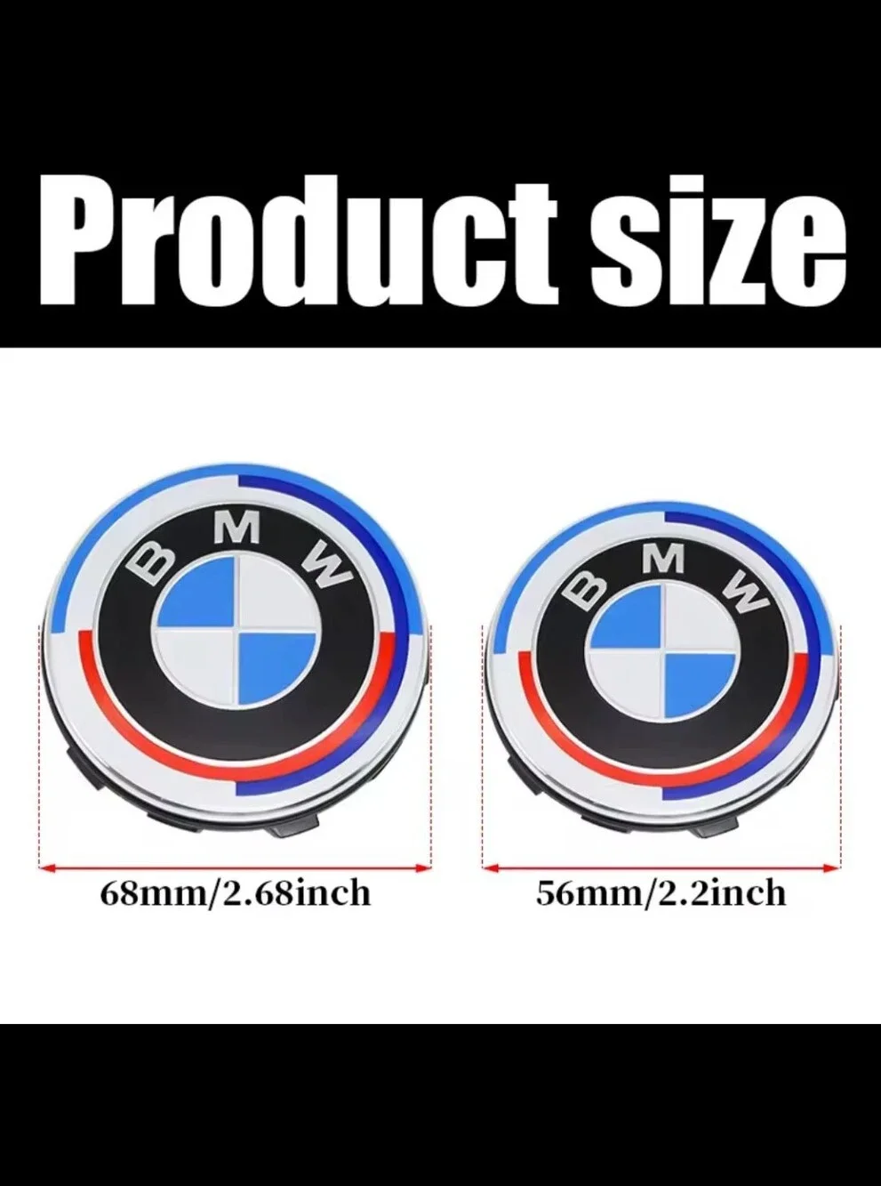 4 BMW 56mm Or 68 Floating Wheel Rim Center Caps - See All 6 Colors