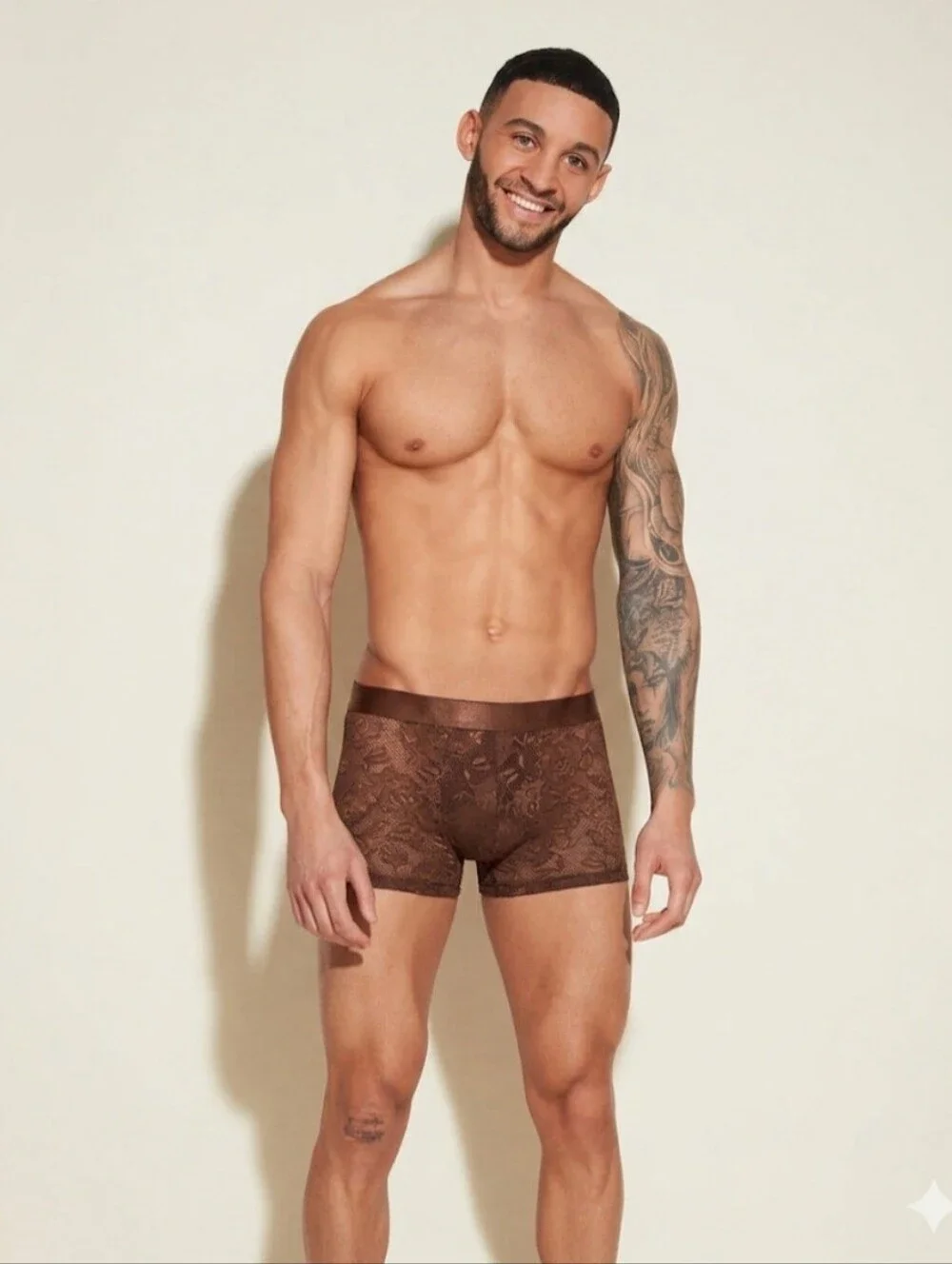 Cosabella Brown Lace Boxer Briefs