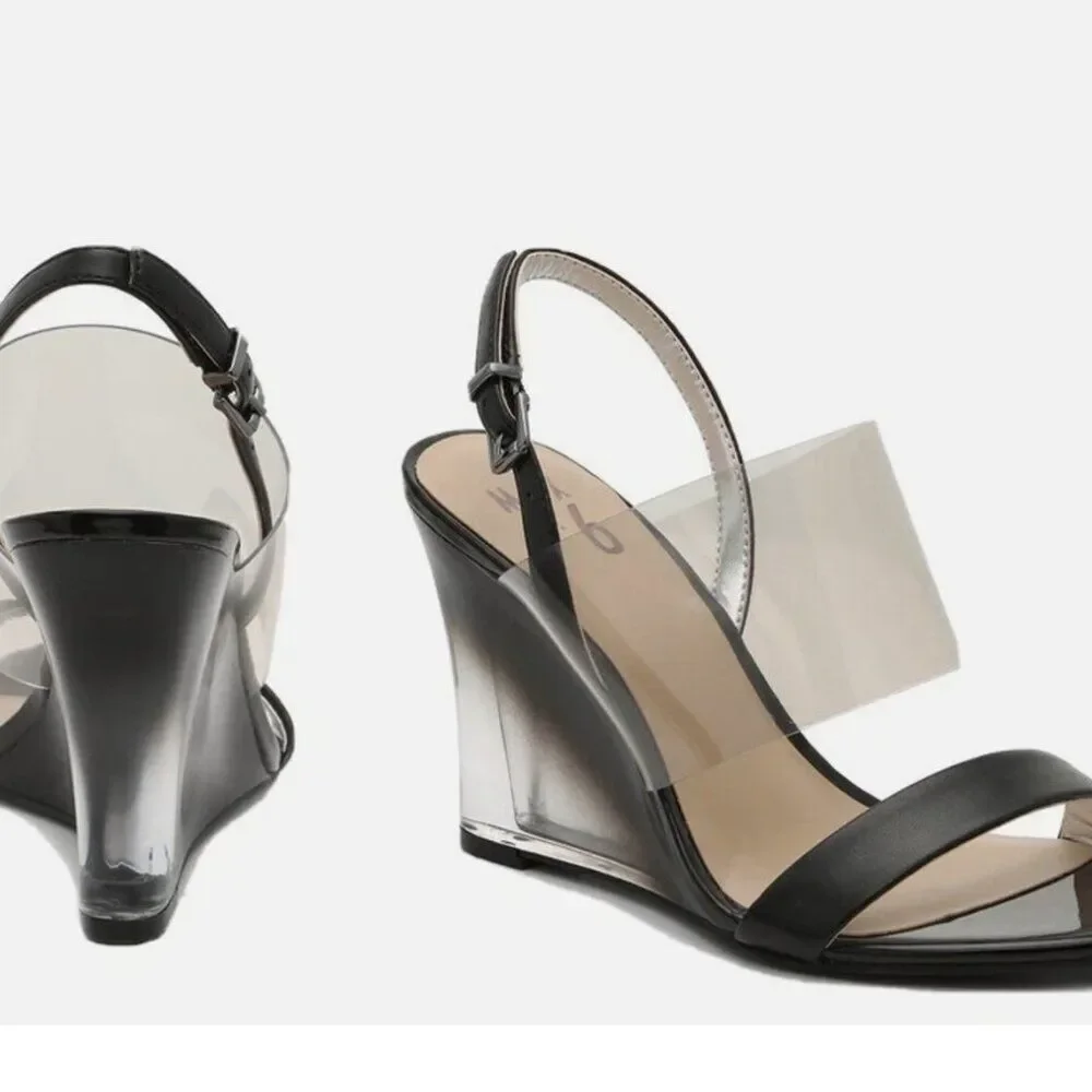 Mix No.6 Bryden‎ black wedge sandals
