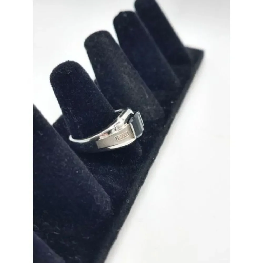 Vintage Men's Silver Black Onyx Ring