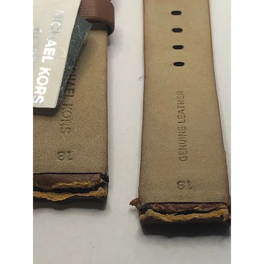 Authentic Michael Kors Watch Parts 2Piece Band Leather Brown 18mm MKT9063 YO170