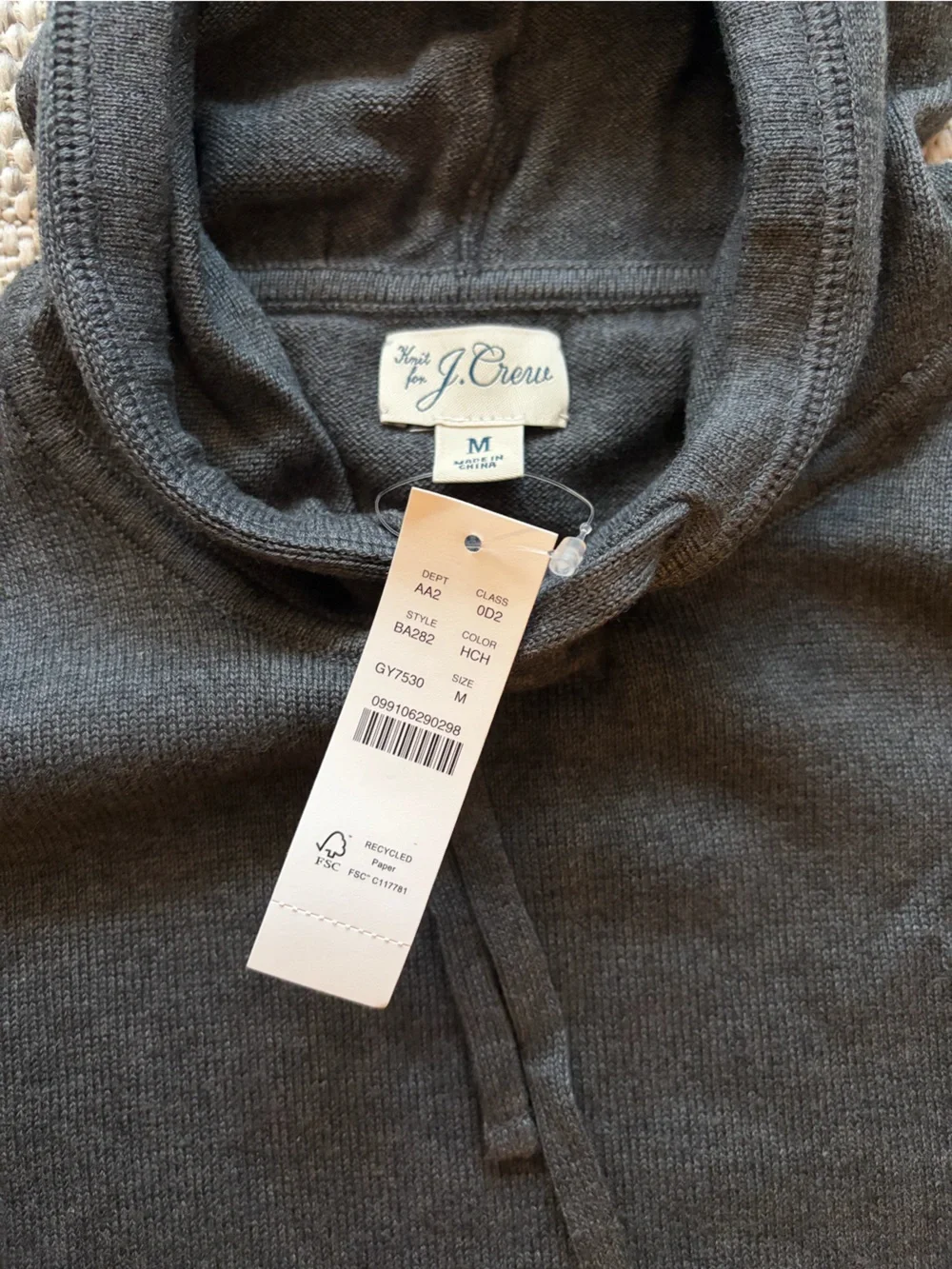 J. Crew Charcoal Gray Knit Sweater