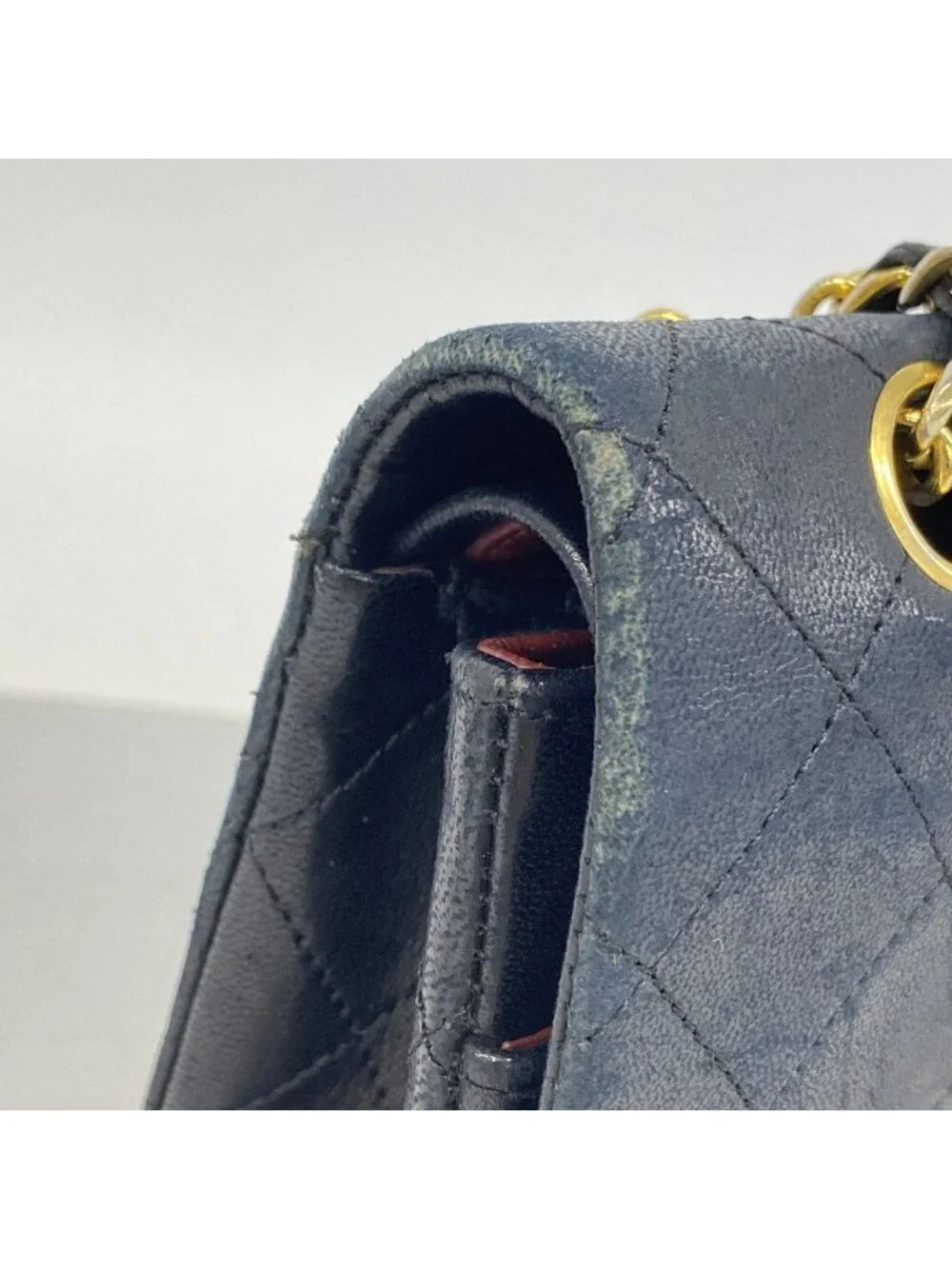 Chanel Shoulder Bag Quilted Lambskin Black Gold