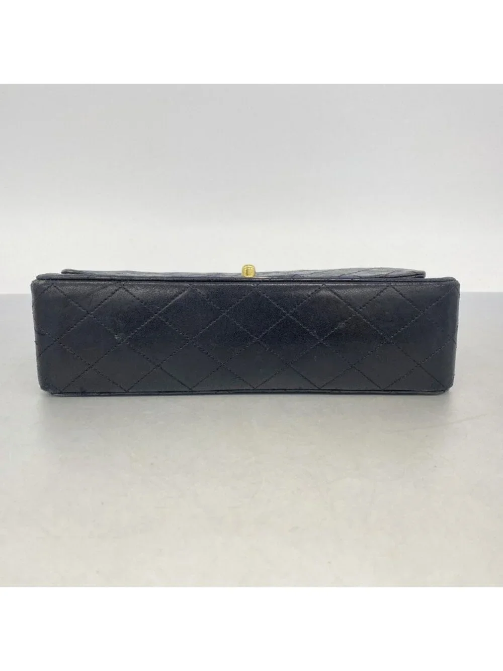 Chanel Shoulder Bag Quilted Lambskin Black Gold