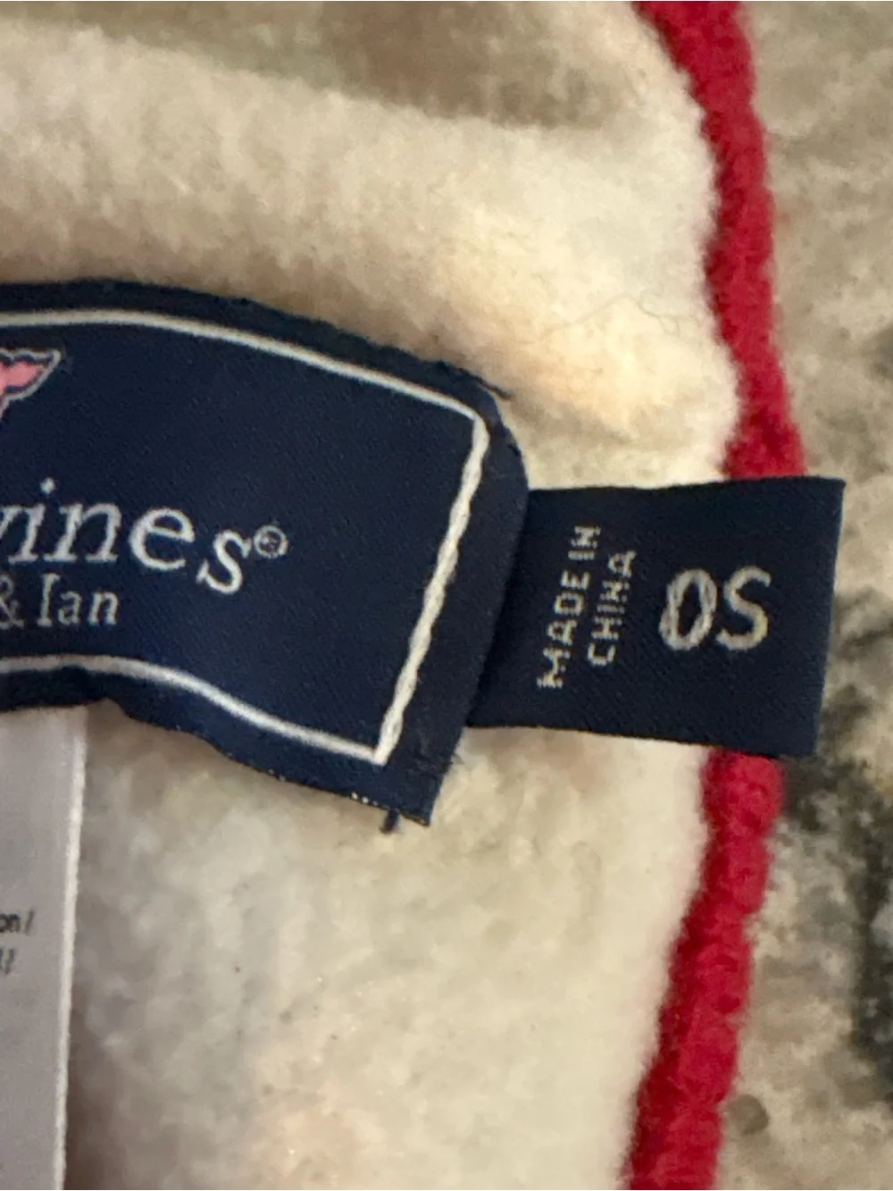 Vineyard Vines Navy & Red Star Pom Beanie