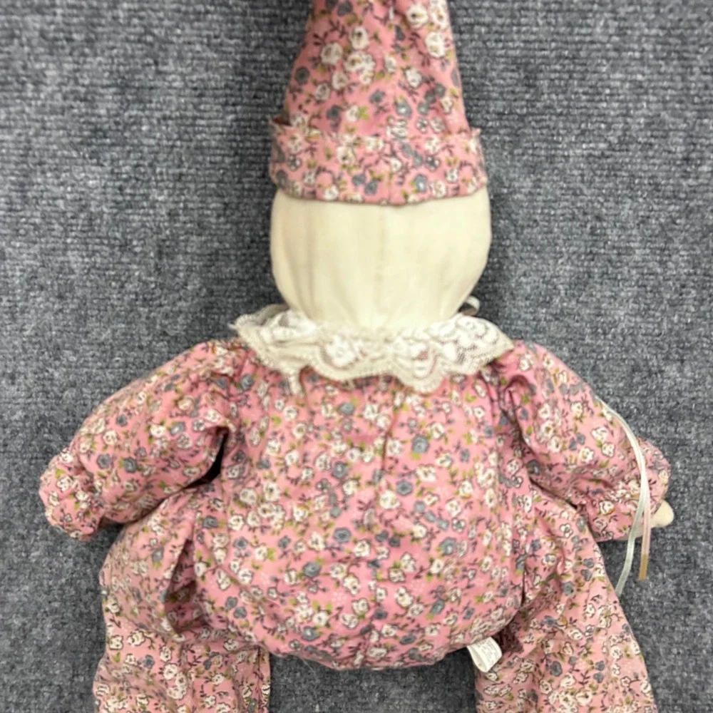 Vintage Handmade Long Legged Cloth Clown Doll Pink Floral Print 32 Inch Plush