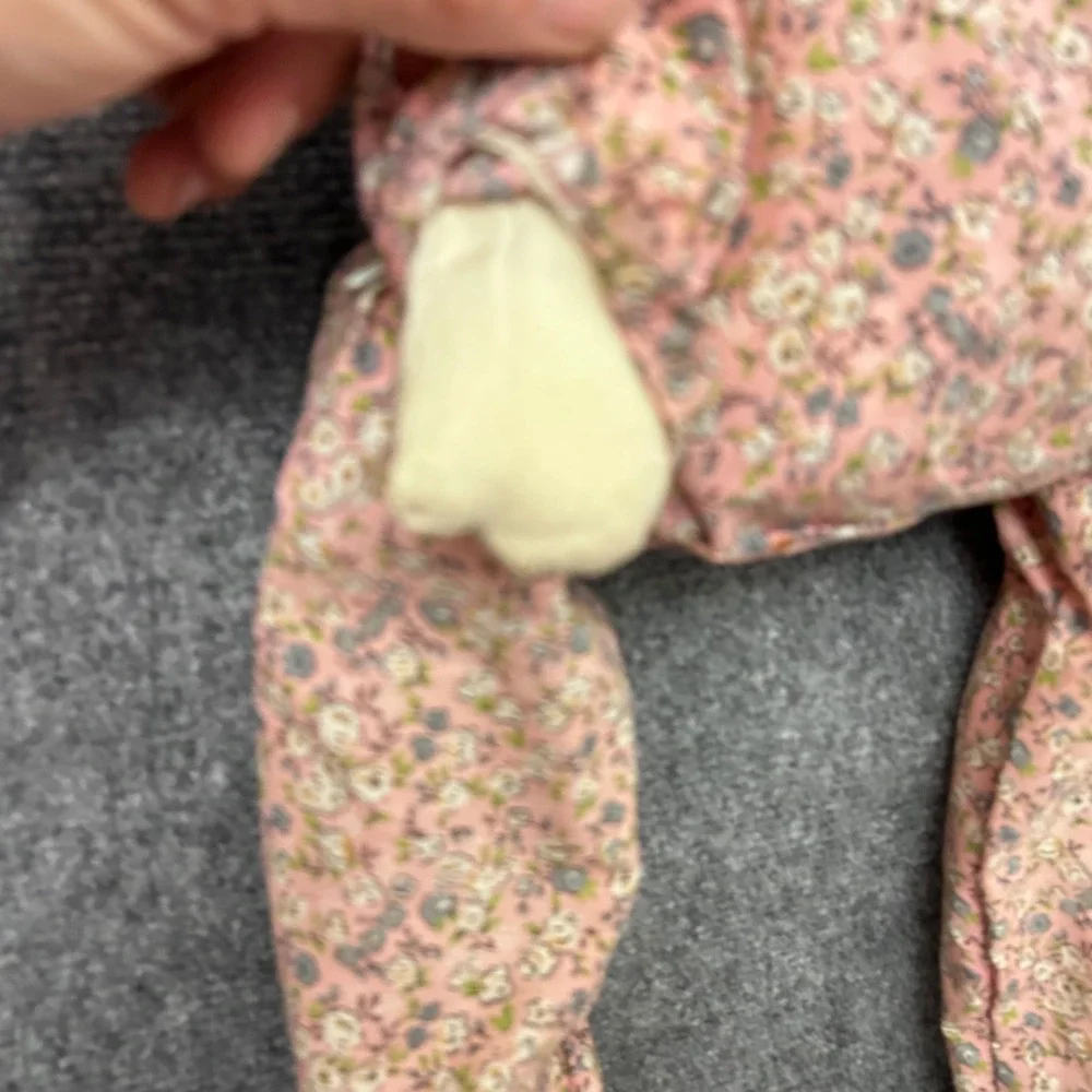 Vintage Handmade Long Legged Cloth Clown Doll Pink Floral Print 32 Inch Plush
