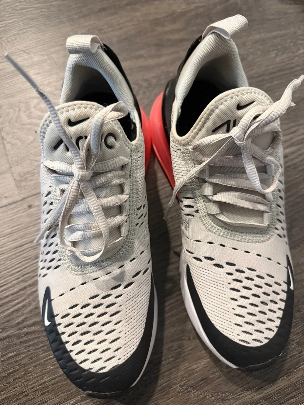 Nike Air Max 270 Cream White with Black and Red Accents