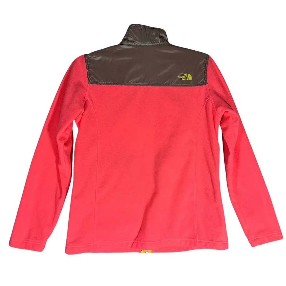 The North Face Girls Fleece Full Zip Jacket Youth Sz XL 18‎ Pink Gray Outerwear