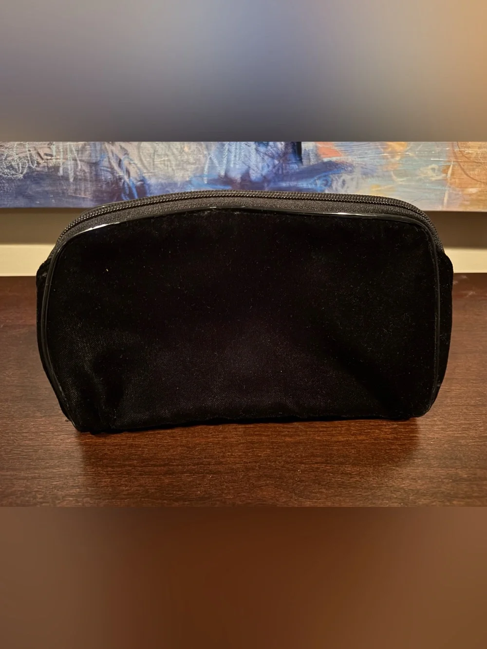 CHANEL Parfums Black Velvet Cosmetic Makeup Bag