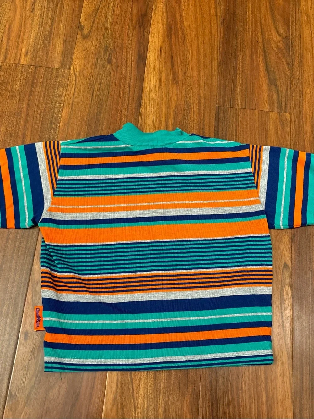 Osh Kosh B’Gosh vintage orange/green/blue/grey stripe long sleeve shirt