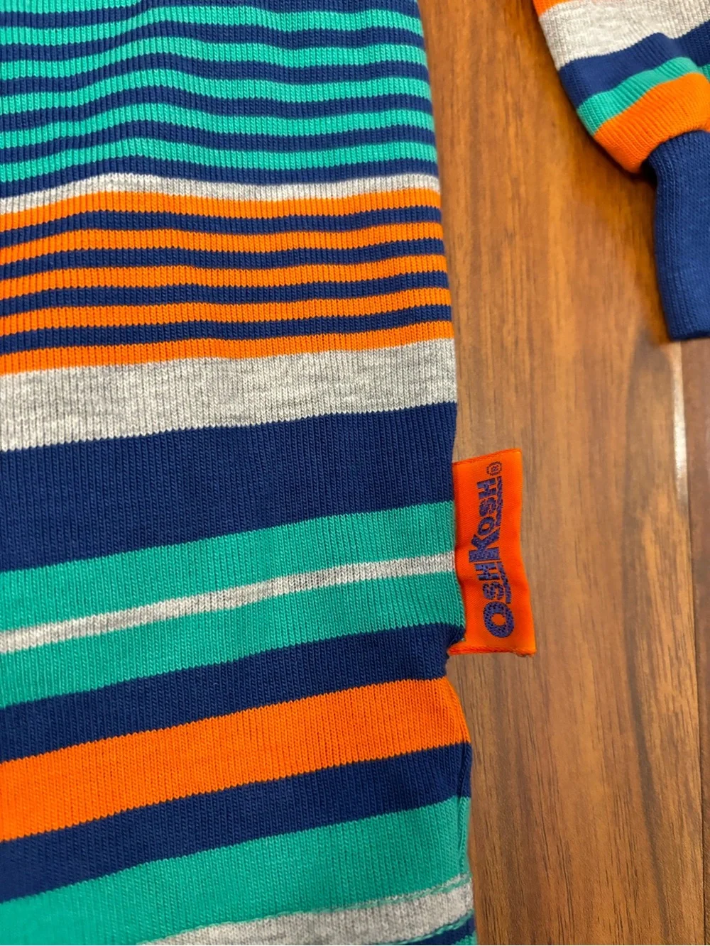 Osh Kosh B’Gosh vintage orange/green/blue/grey stripe long sleeve shirt