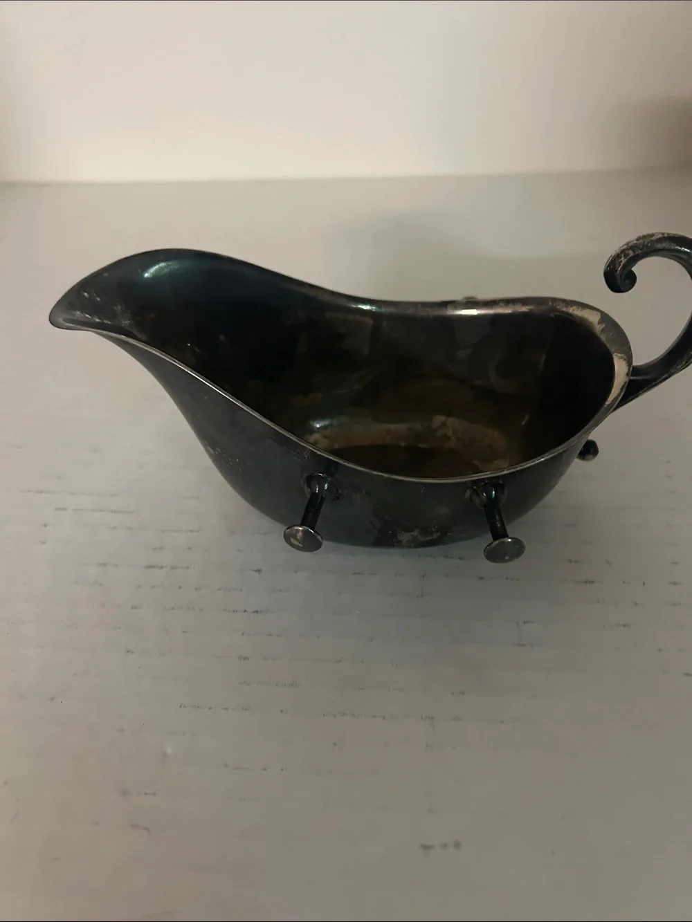 Silver-Tone Vintage Sauce Gravy Boat