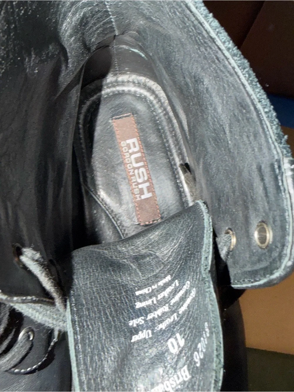 Gordon Rush Black Leather and Suede Lace-Up Boots