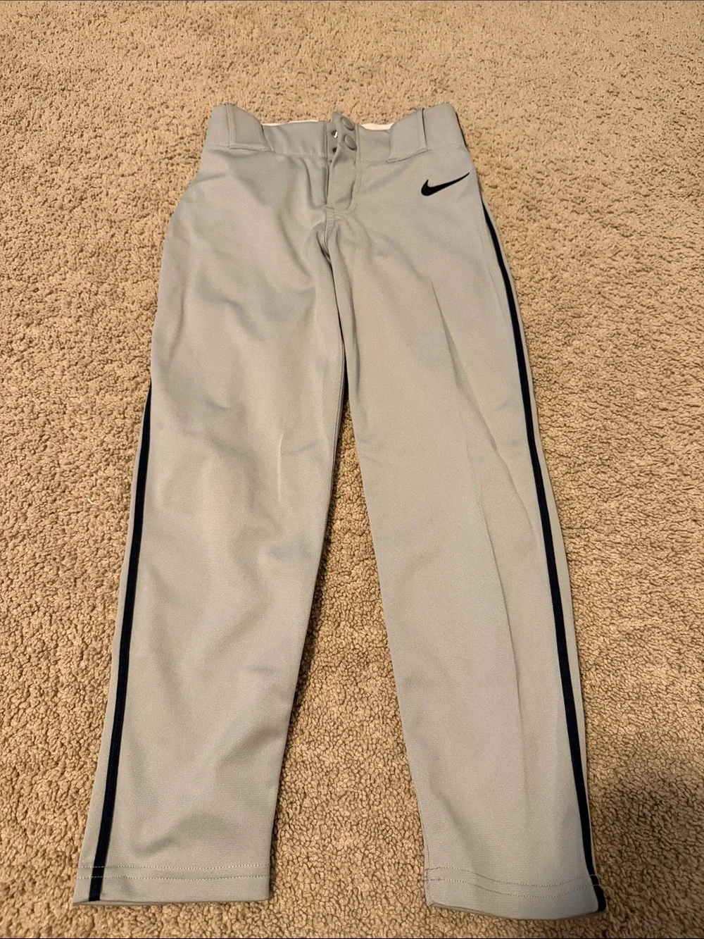 Nike Light Gray Baseball Pants with Black Swoosh