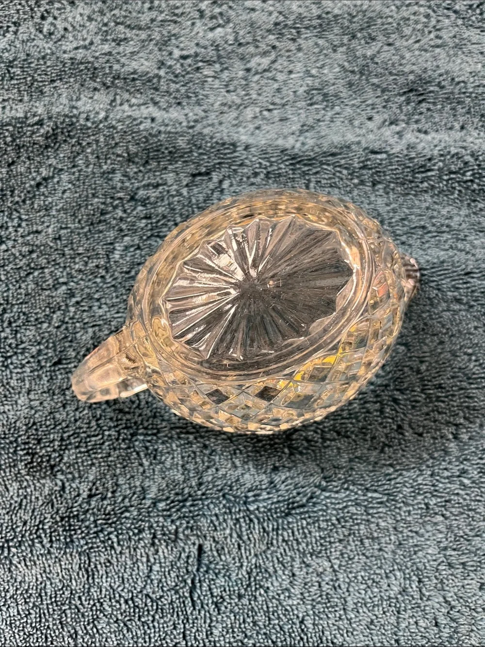 Waterford clear “waffle“ glass creamer