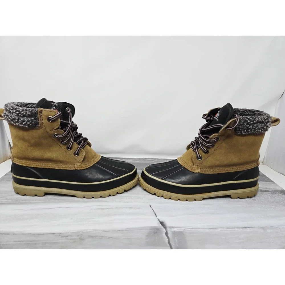 THERMOLITE Women's Tan Brown‎ Duck Boots Suede Rubber Thermal Rated SIZE 7