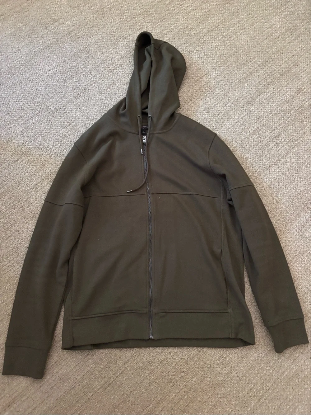 Banana Republic Men's Olive Green Zip-Up Hoodie
