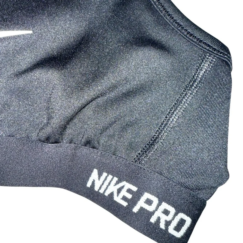 Nike Pro Swoosh Dri Fit Girl’s sz L Black lined front mesh racerback Sports Bra