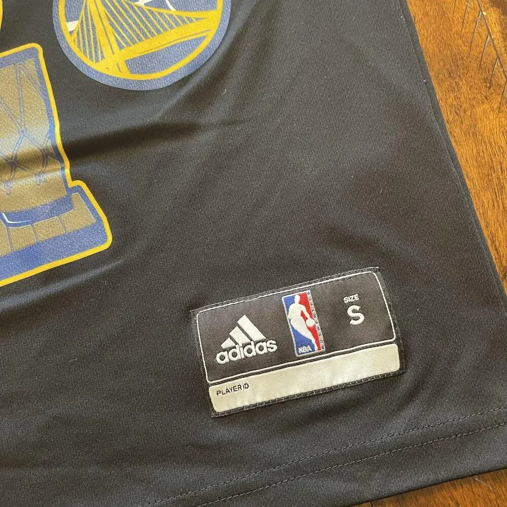 Golden State Warriors Jersey Mens Small NBA Champs 2015 Adidas Curry 30 Black