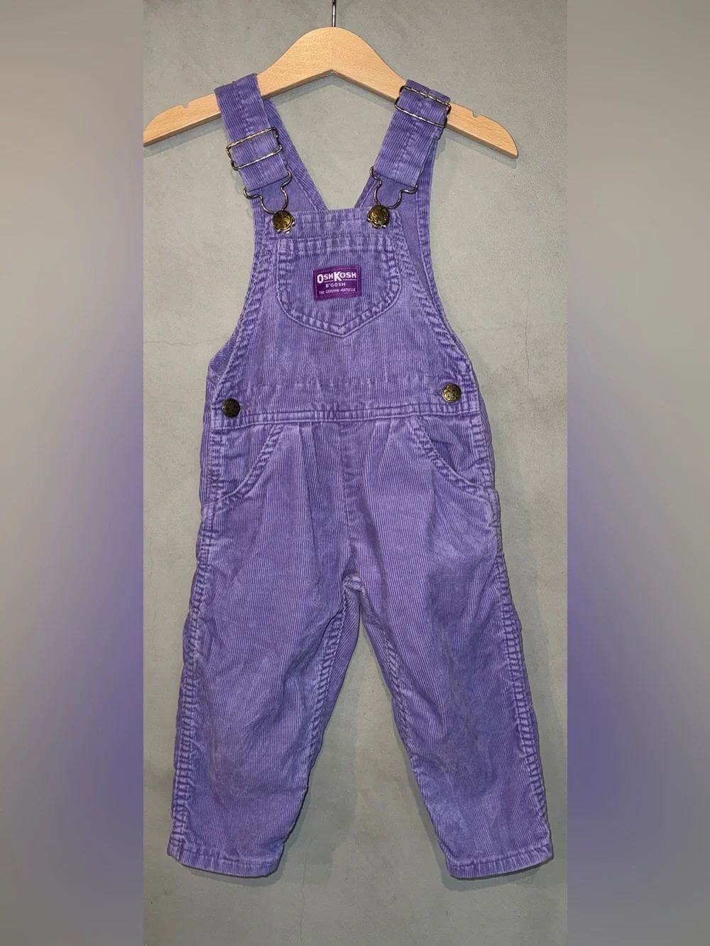Vintage 80’s OshKosh 2T lavender / lilac / purple corduroy overalls