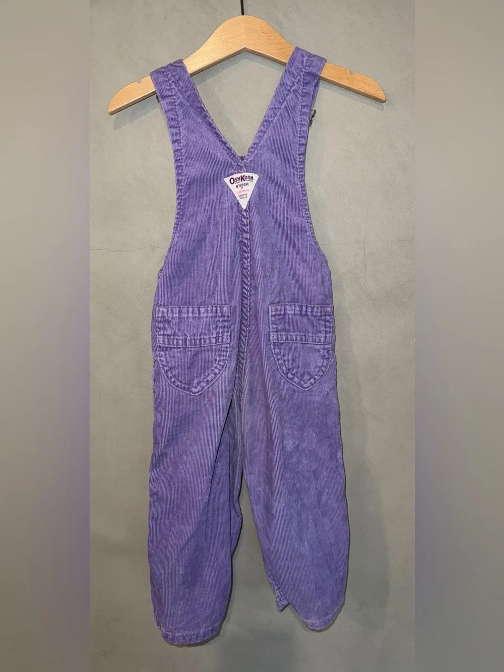 Vintage 80’s OshKosh 2T lavender / lilac / purple corduroy overalls