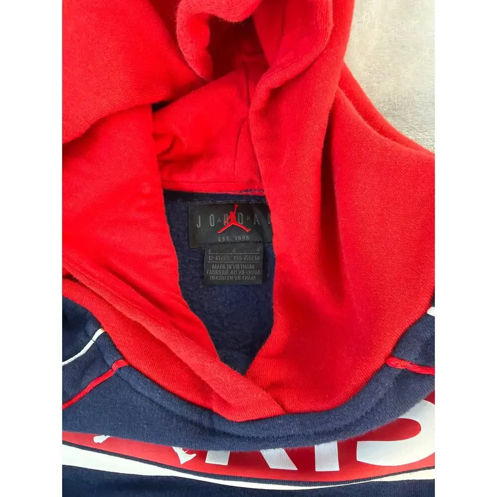 Jordan PSG Paris Saint-Germain Youth Large Hoodie Sweatshirt 12-13 Yrs Navy Red