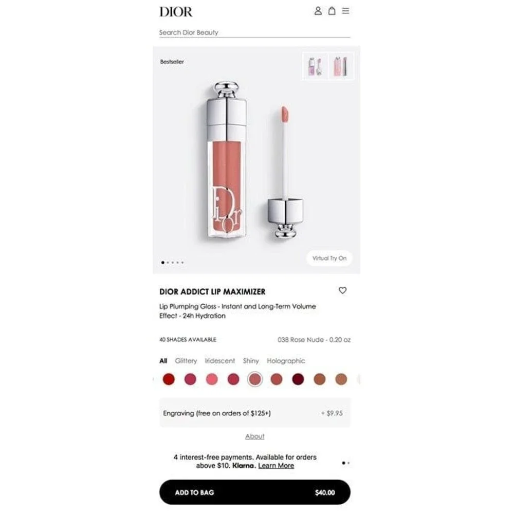 Dior Addict Lip Maximizer in 038 Rose Nude Authentic Brand New in Box Full Size