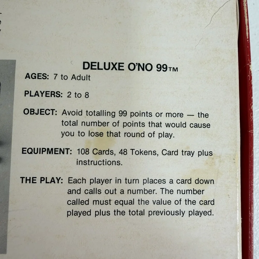 Vintage‎ UNO Deluxe Card Game 1983 Retro Family Card Game