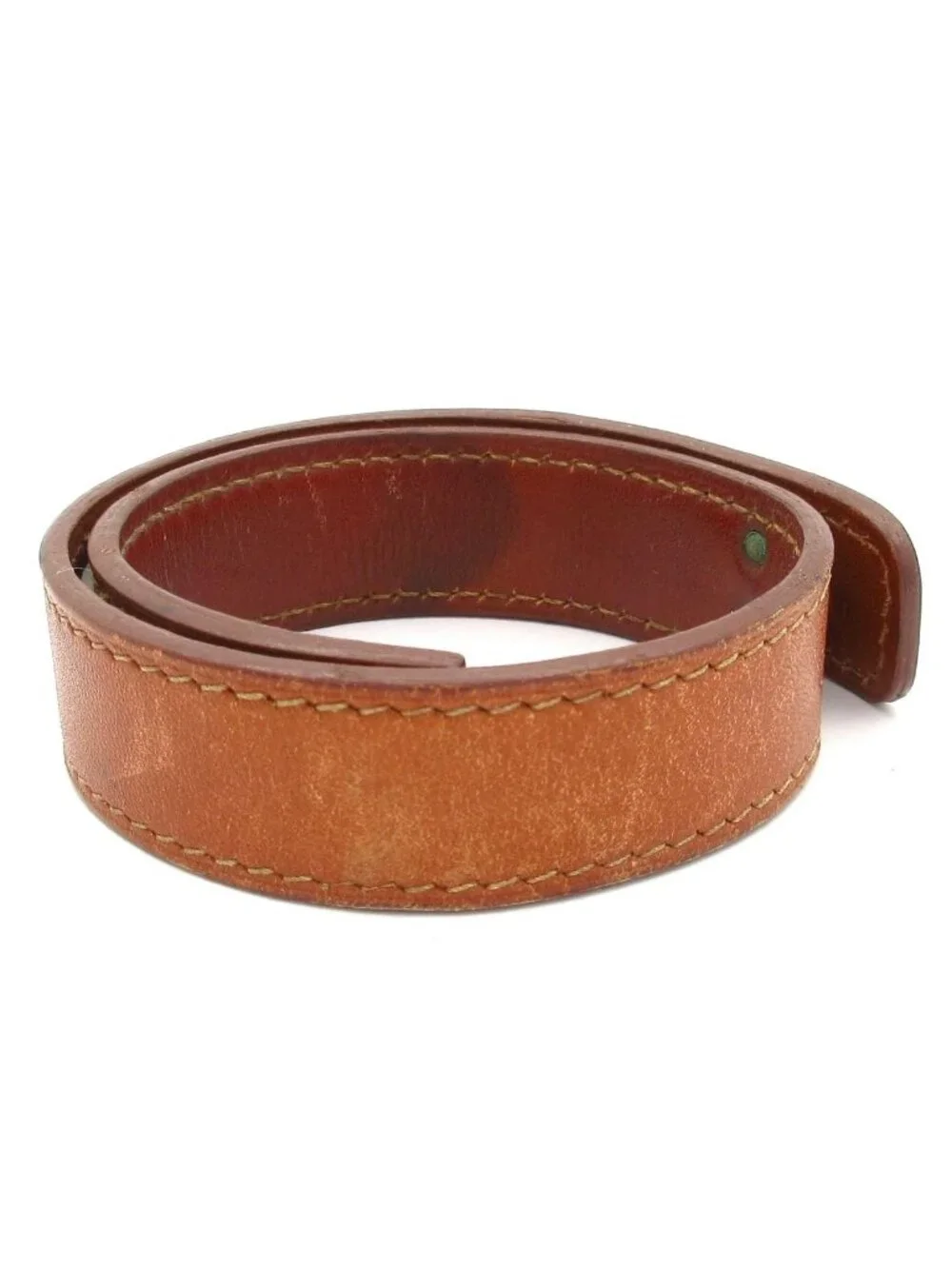 Hermes Bangle Corsair Leather Brown Silver Bracelet