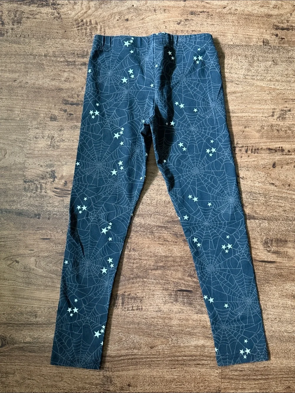 Kids Star & Web Print Black Leggings