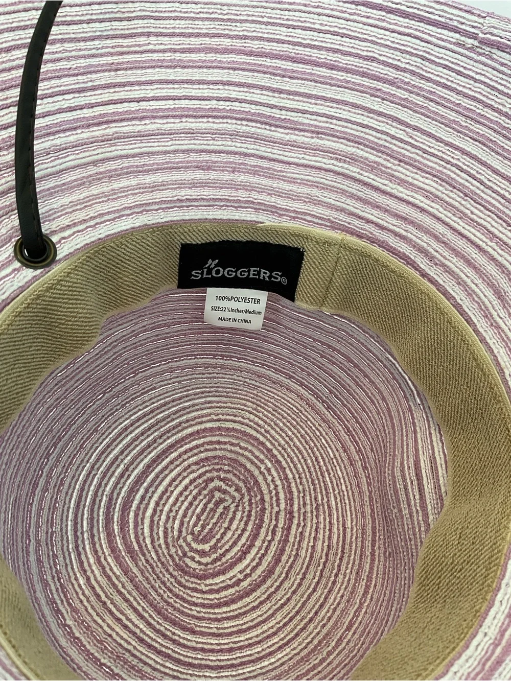 Sloggers Lavender-Striated Wide Brim Sun Hat with Black Band