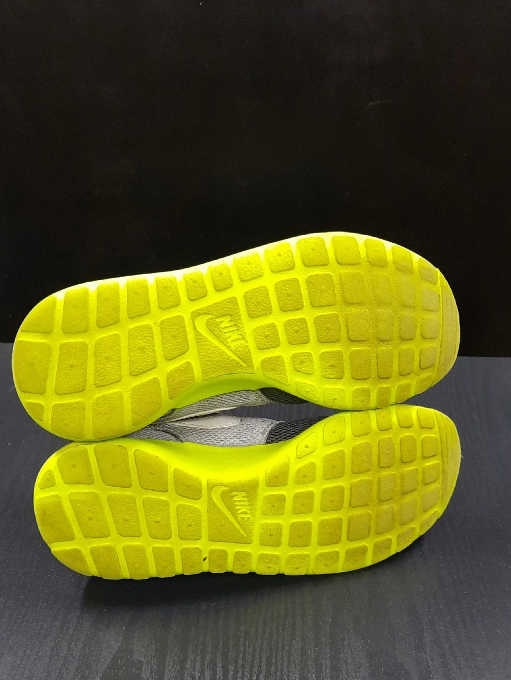 Nike Gray Mesh Sneakers with Neon Yellow Soles