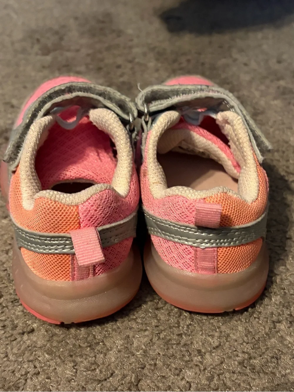 Baby Pink and Silver Athletic light up Sneakers