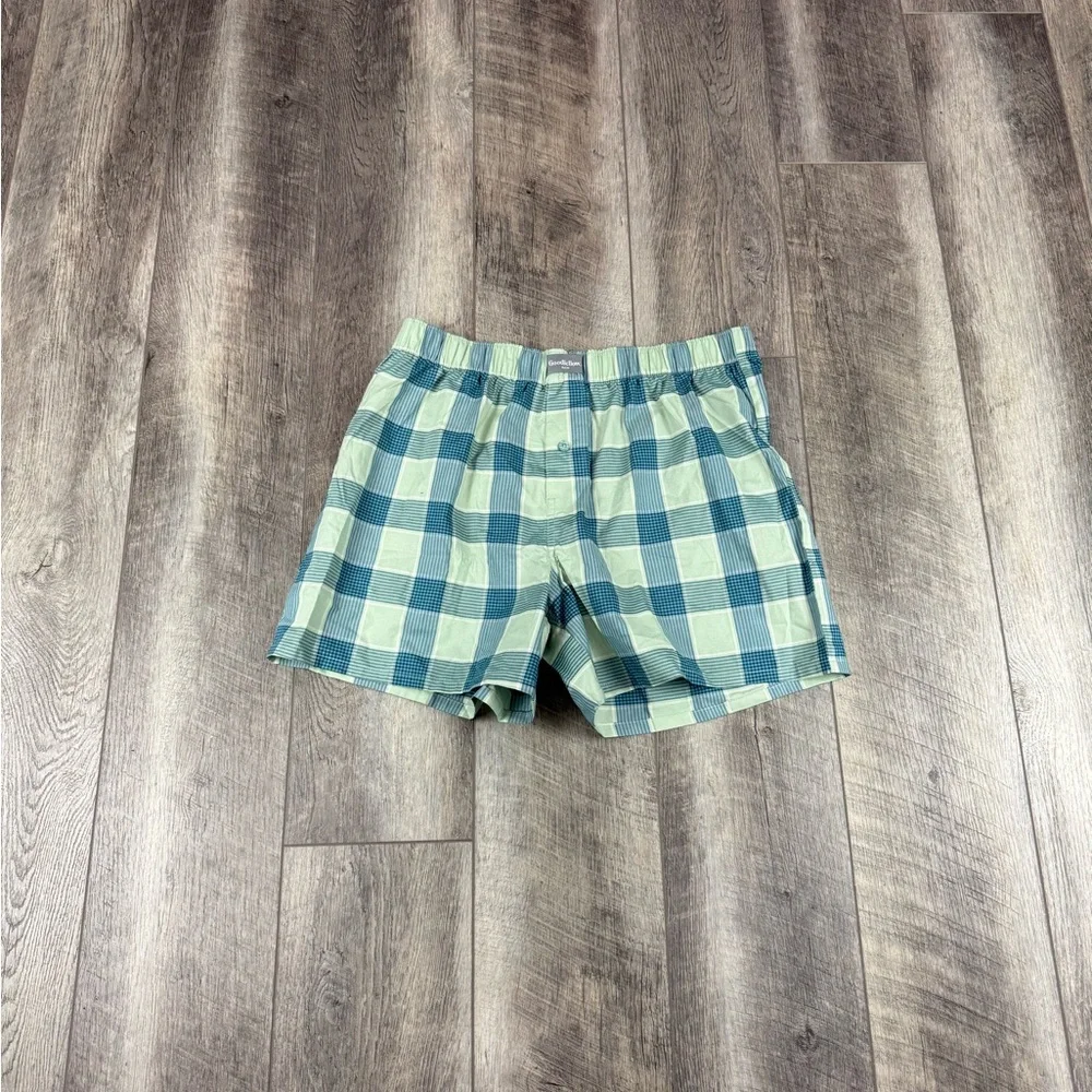 Goodfellow Men’s Teal Checker Boxers‎