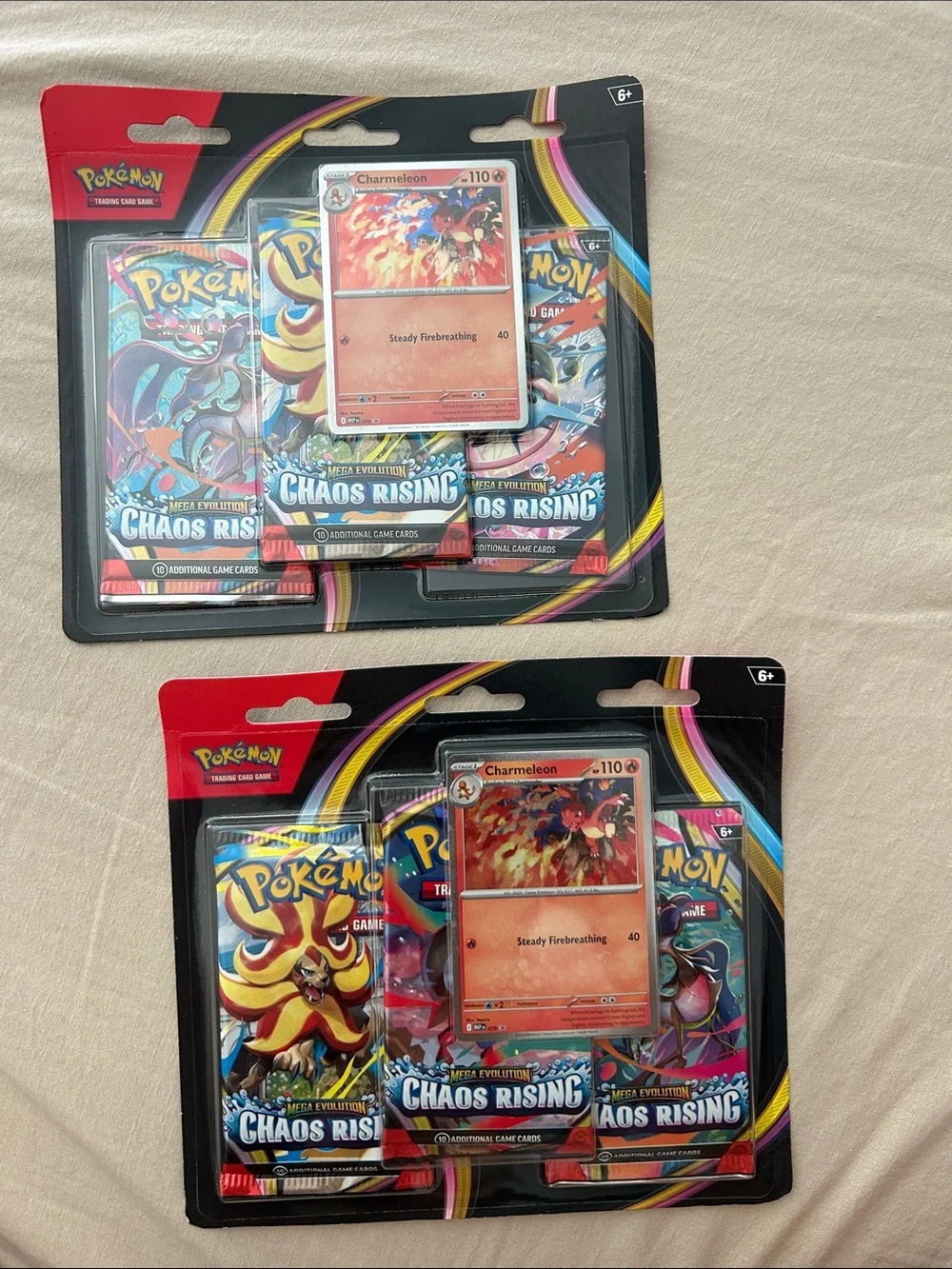 Pokemon Chaos Rising Booster Pack Blister with Charmeleon-Red, Black, Blue 2-NIP