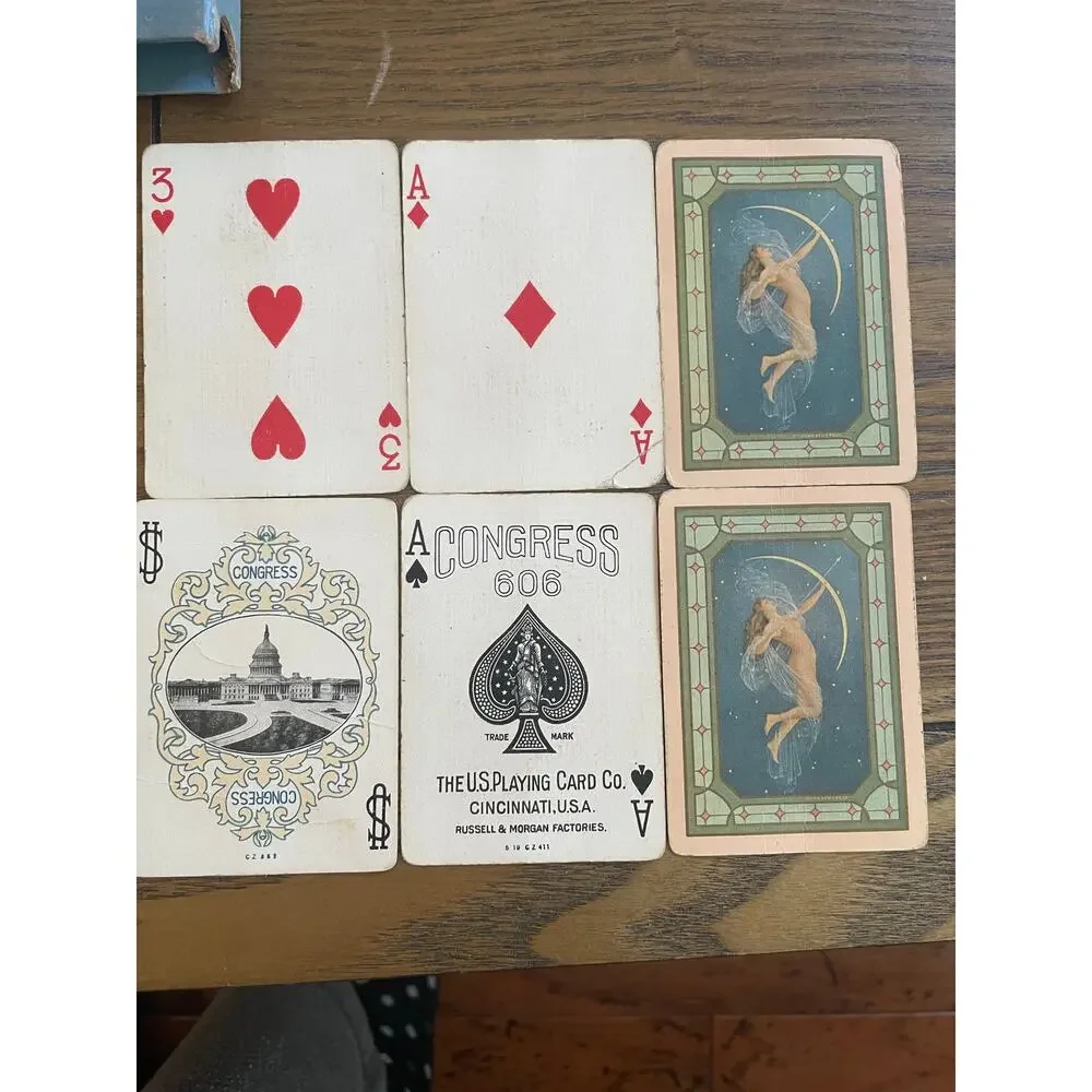 Antique Congress 606 Diana Playing Cards Complete Deck Joker Original Box