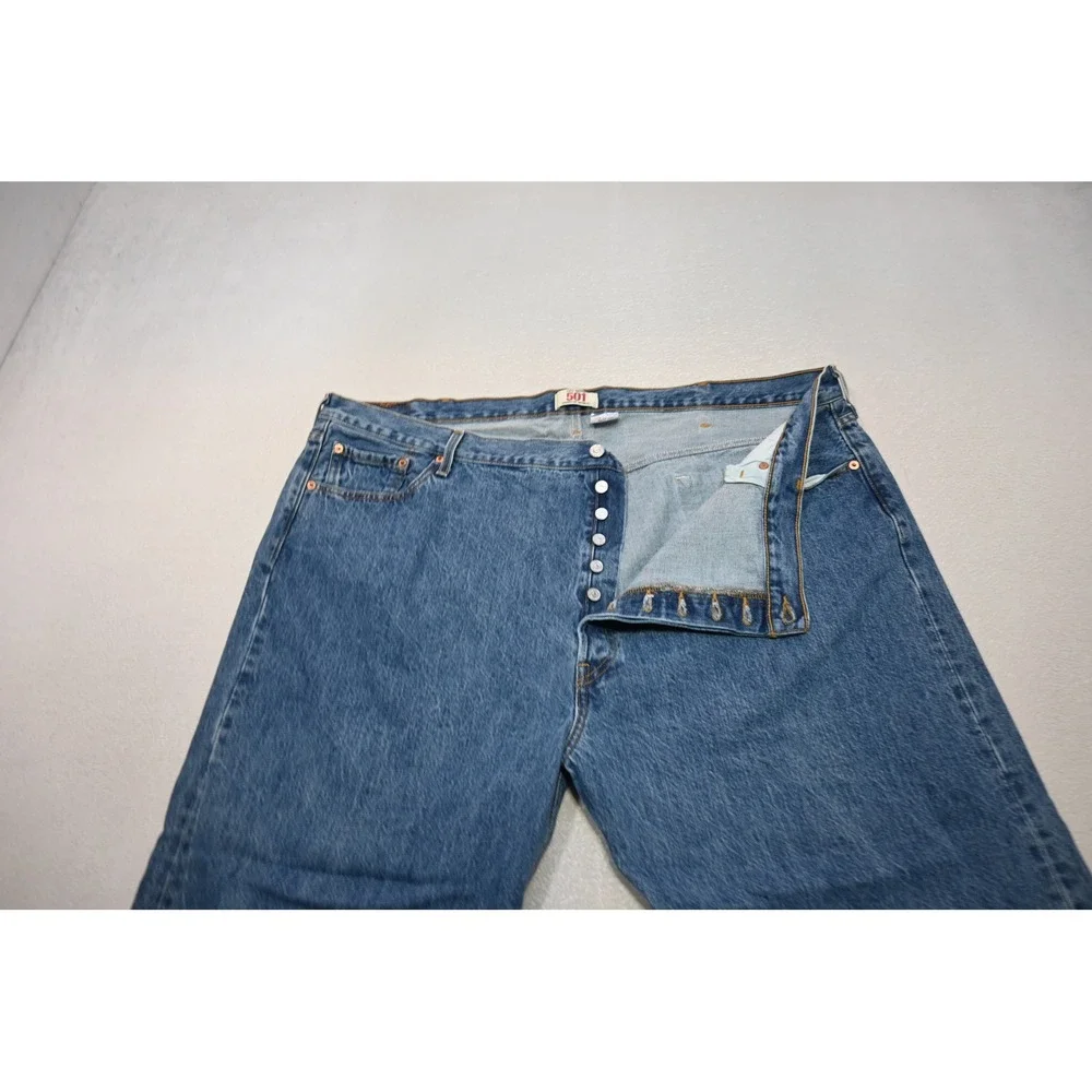 Levi's 501 Original Jeans Mens 50x30 Blue Straight Leg Button Fly Rugged