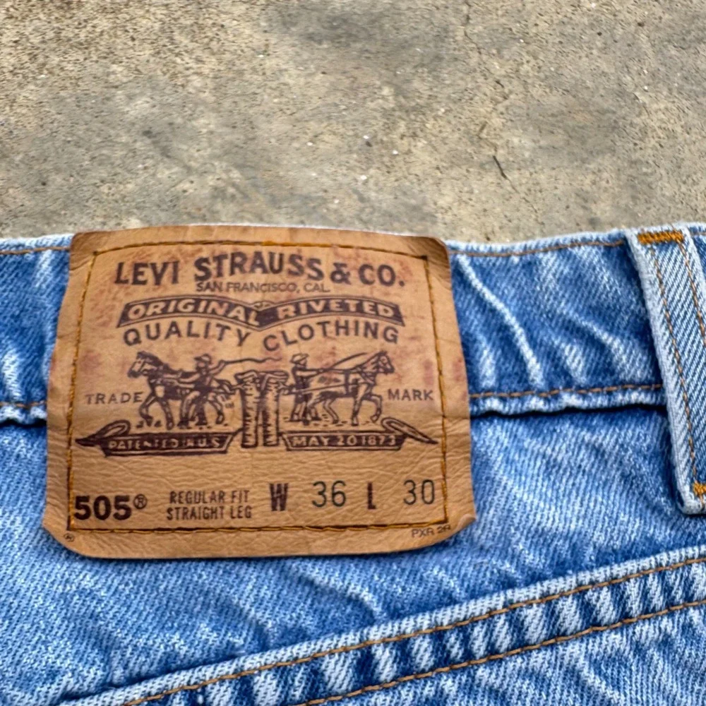 Vintage 90s Levis 505 Orange Tab Baggy Straight Leg Jeans Blue W36 L30 (g3b)