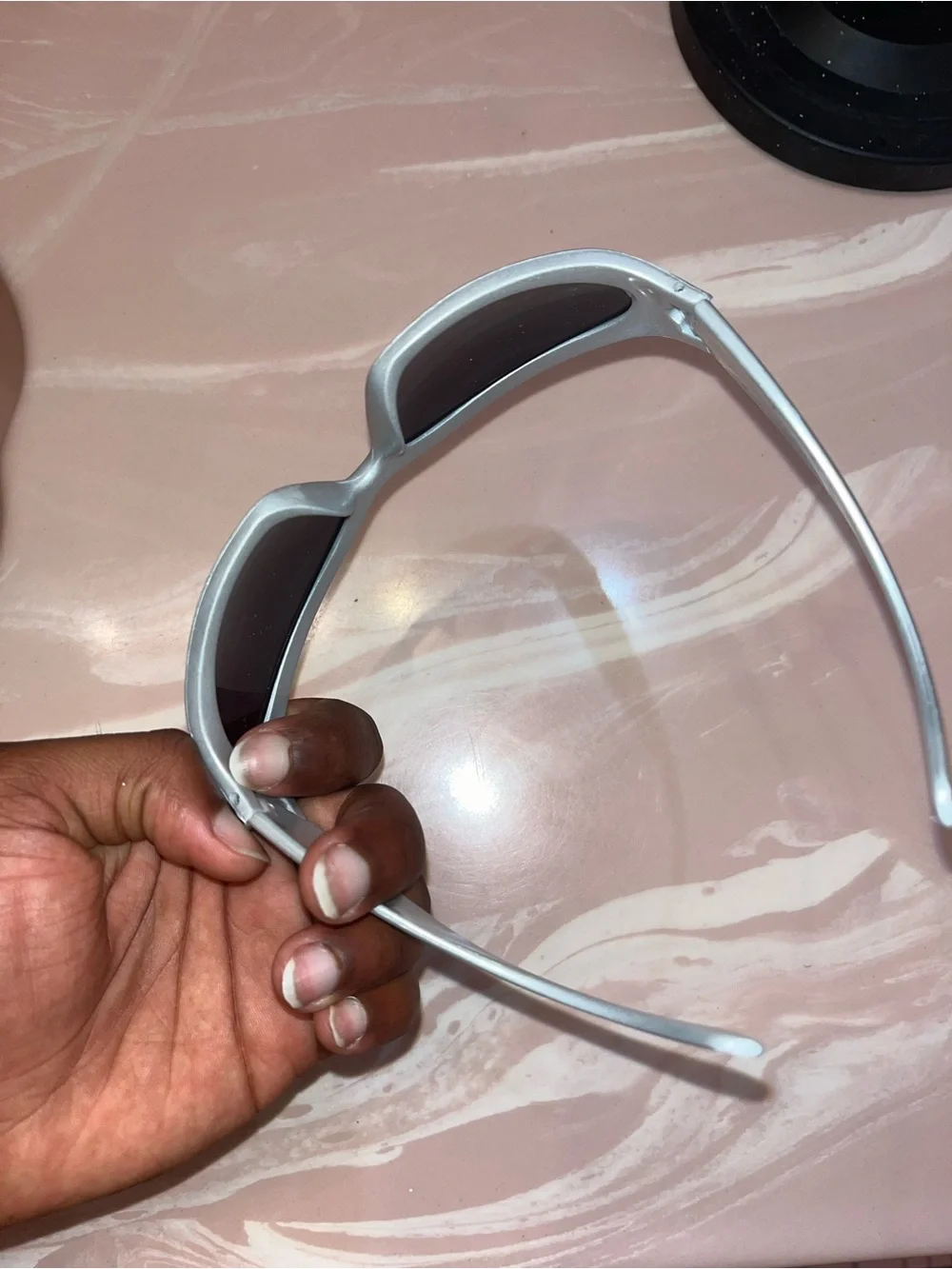 Retro Matte Silver Sunglasses with Dark Lenses