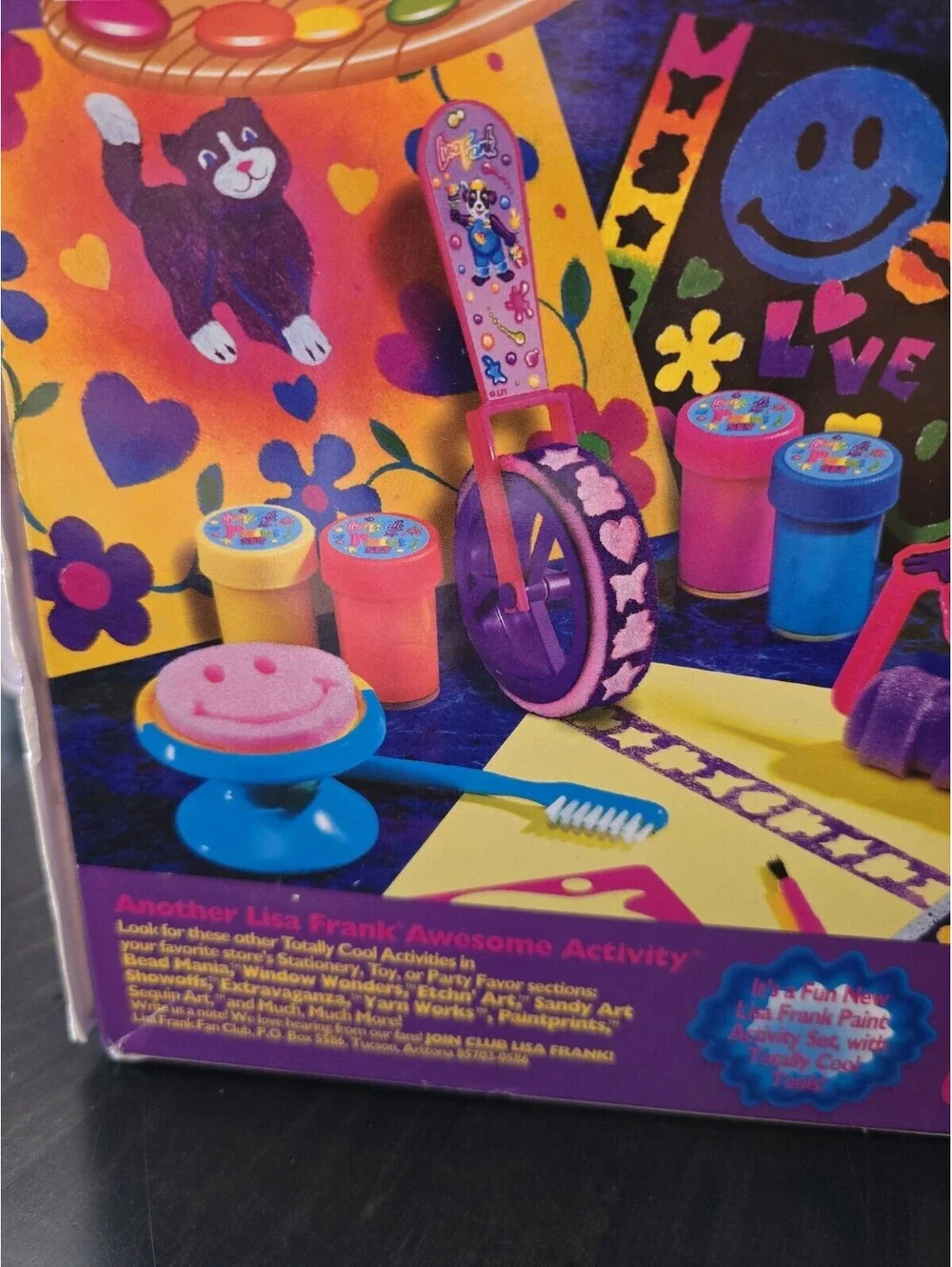 Vtg Lisa Frank Paint Art Activity Nib Stamps Stencils Paint Brush (Old Paint)