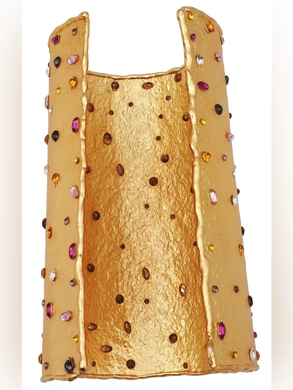 NWOT. Zara Golden Metal Wide Bracelet/Cuff with Rhinestones.