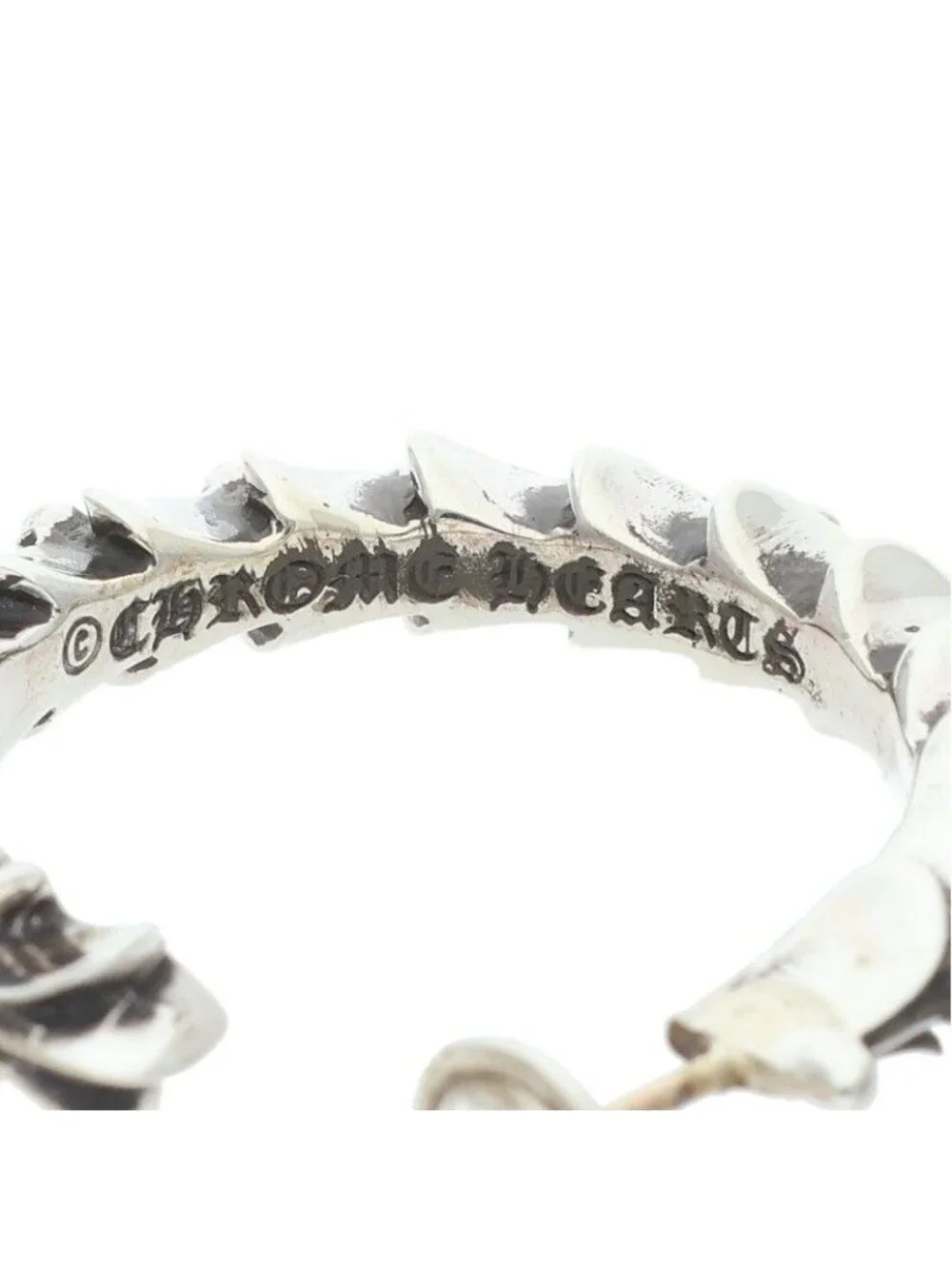 Chrome Hearts Hoop Crsstal Crosstail Silver Earrings